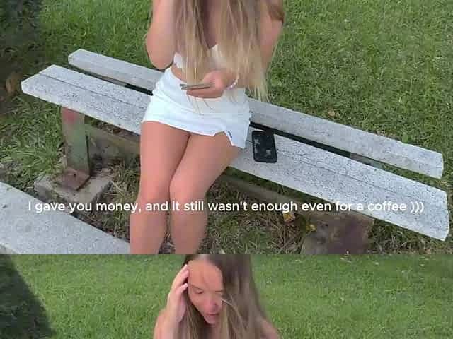 Blonde girl asks for help, ends up getting dicked down like a whore