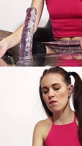 Perfect Body Babe Nela Decker Cums with Big Transparent Dildo