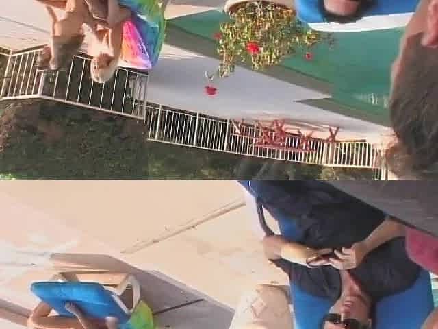 The pretty Kayla Quinn and Jana Cova have lesbo sex by the pool