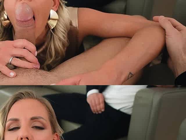 Horny hardcore threesome with blonde busty MILF Nina Heels