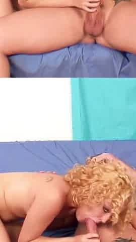 Blonde teen with curly hair and small tits tries her first casting