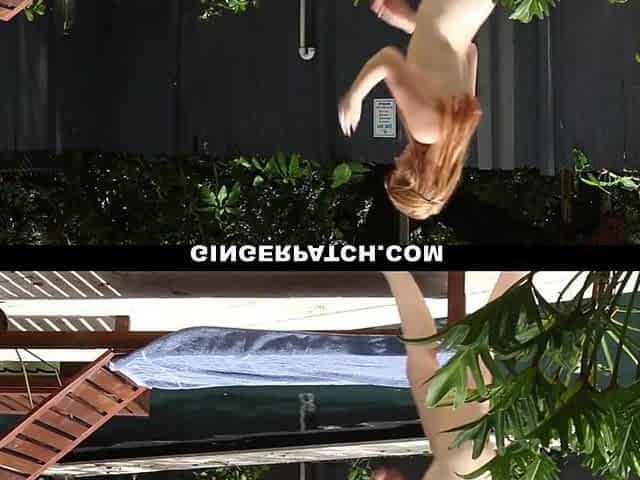 Ginger Teen Briar Rose Caught Sneaking In Neighbour's Backyard
