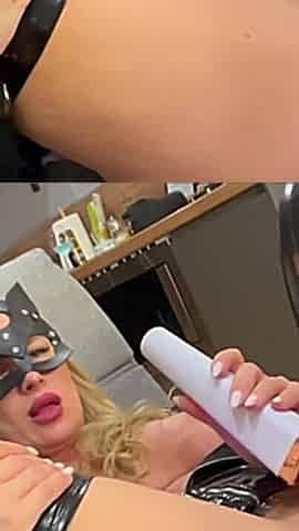 Crazywifeslut Takes a Fist in the Ass, Then a Fist and a Dick at the Same Time, Then Fuck Her in Her Mouth and Cum in Her Wide O