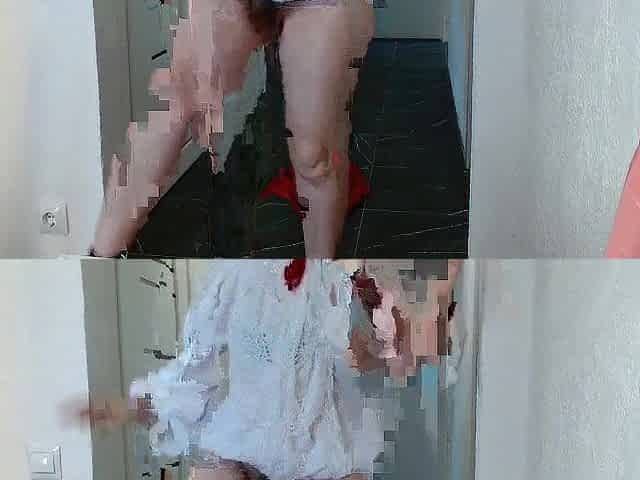 Super widen her legs whilst squatting and peeing
