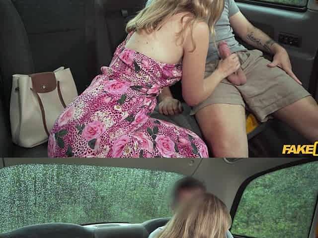 Adriana SweetBlonde is sucking cock on the backseat