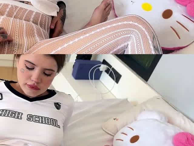 Innocent hairy pussy of this schoolgirl gets this ...