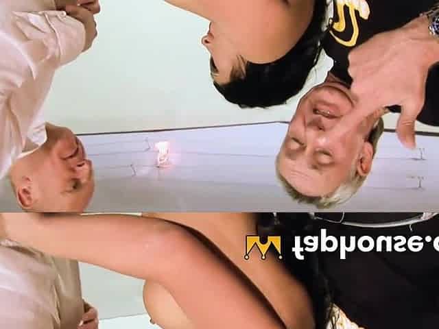 Fiery black-haired hoe buries lips onto two randy
