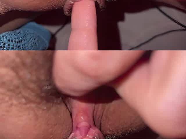 Close-up. How a woman fondles her clit.