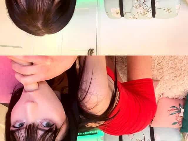 Cute teen amateur brunette masturbating 1