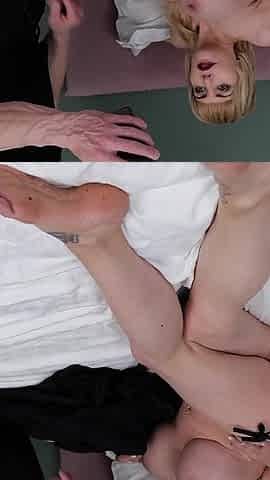 Blonde with Huge Boobs Licks My Balls 7061