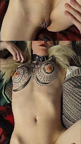 Hawt Skinny Punk Goblin with Chest Tattoos Has Pleasure Humming Songs with Ramrod in His Mouth
