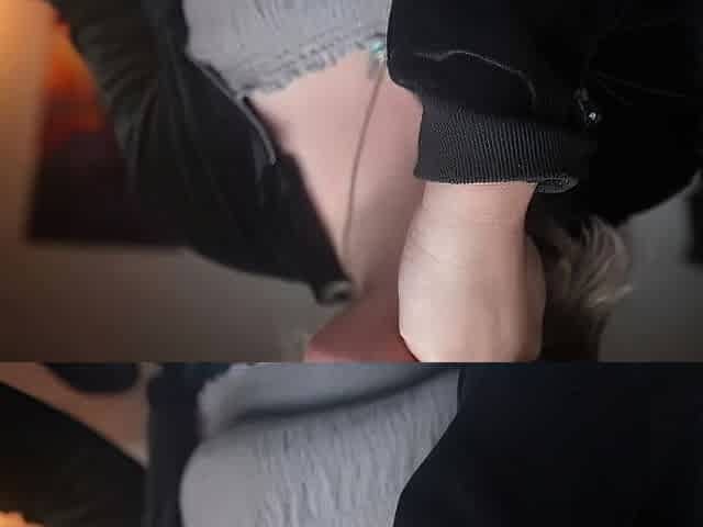 Blonde solo jerking off