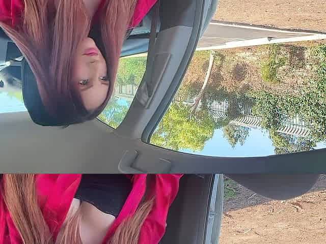 European Artemisia Love Horny Milf wearing a revealing outfit in the car and smoking