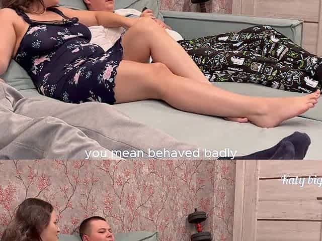 Stepmom caught 'em watching porn