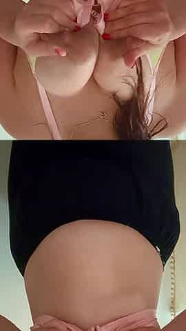 Sexy MILF Squeezes Milky Goodness From Tits