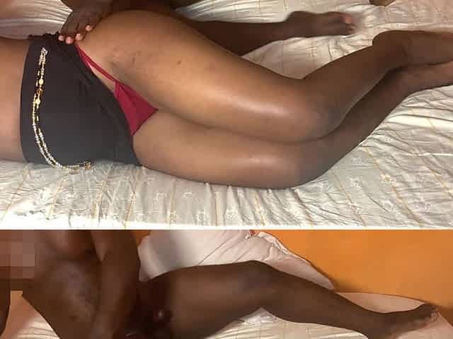 Ebony Couple Rough Riding in Bed