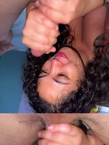 POV thick tattooed latina sucks and fucks my big dick dry