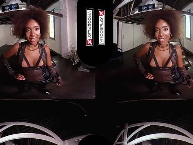 Virtual Reality - Ebony Babe Domino Testing Your Superpowers In Deadpool Xxx
