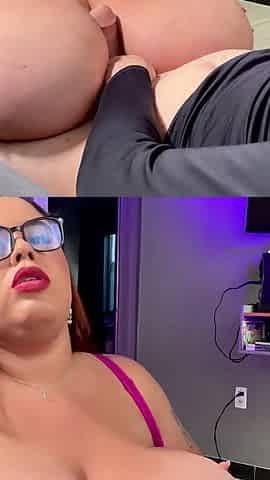 Played with His Dick on My Boobs and Cum