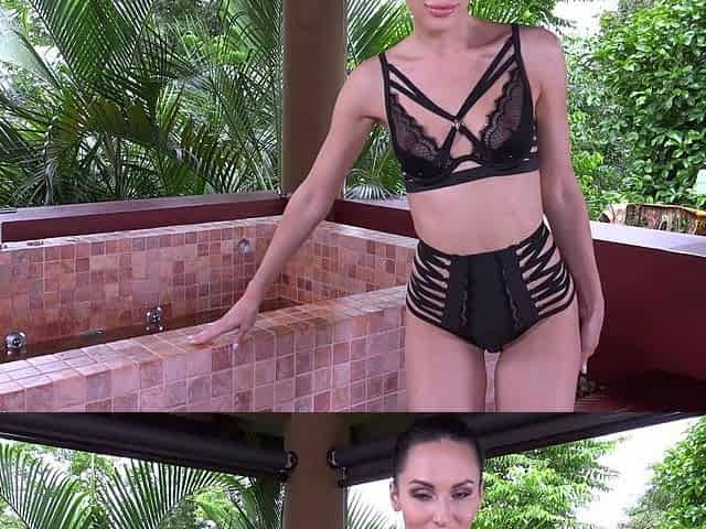 Sexy beautiful ass brunette babe outdoor solo