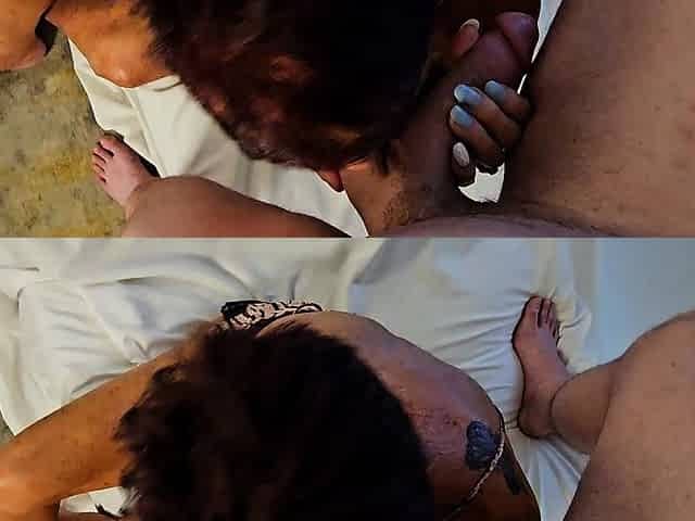 Bitch gives wam blowjob and handjob in pov scene