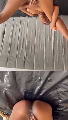 Double Penetrating My Ebony Pussy to a Prolapse, Gape and Squirt
