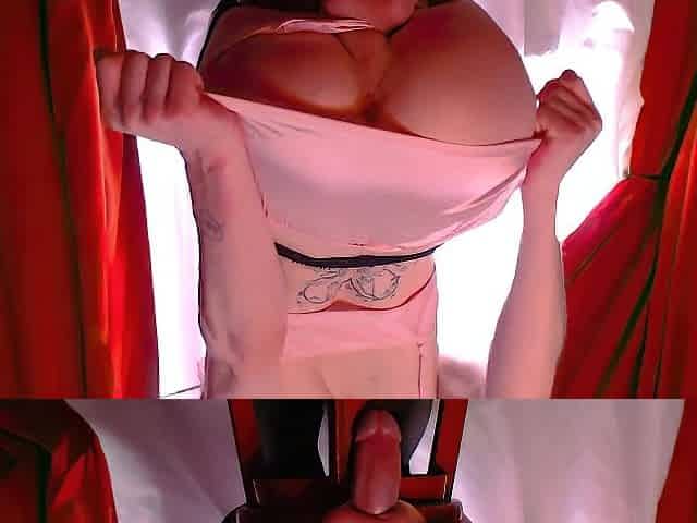 precious cutie sissy sitting on a stool, shlong pulled back cumming