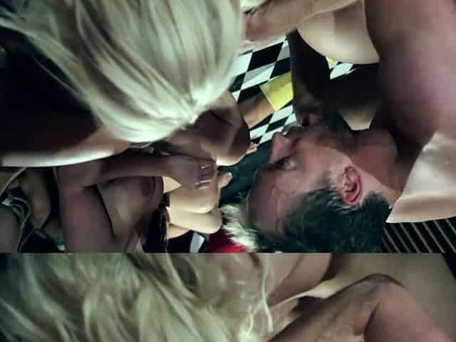 Busty blonde whore Angel Allwood group sex with black guys