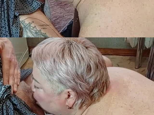 mother-in-law gives a unfathomable oral and gets a portion of cum in her mouth
