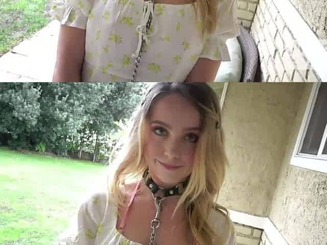Blonde babe Nikole Nash goes on rough sex first date with guy online
