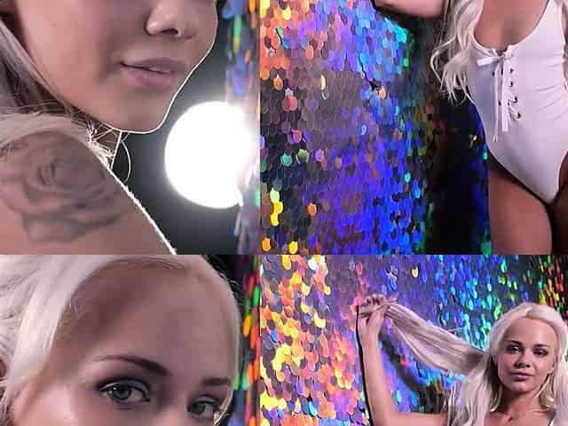 Petite blonde teen with perfect big ass