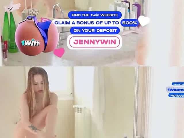 Young Girl Set Up A Cap In The Bathroom With Jenny Kitty