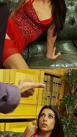 Lou Charmelle a big unfaithful slut with dark hair wants a big cock in her pussy and gives blowjob