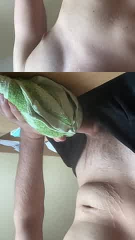 Solo boy pumping a self made masturbator