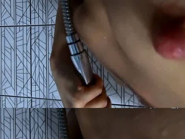 Blonde Russian Girl Plays with Water on Webcam