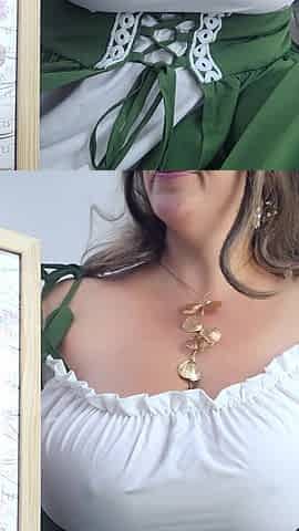 An Elegant Wife in a Gorgeous Dress Shows off Her Big Breasts and Masturbates.
