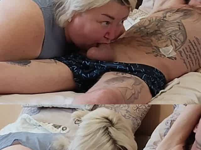 Mother-in-law Sucks My Dick Before Work to Get Dessert in Her Mouth