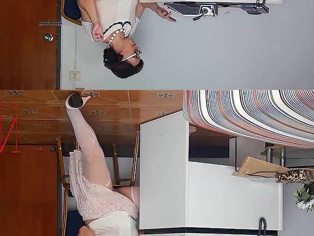 Undressed secretary at office. Undressing employee.