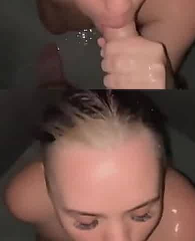 Hot Blowjob in the Shower