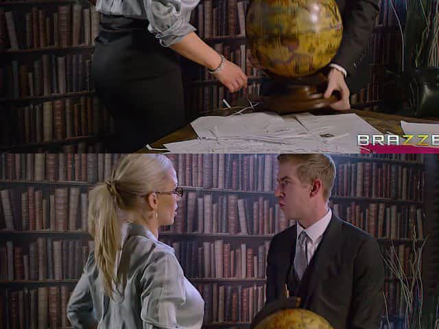 Nasty secretary attacked by a hot guy with a big boner