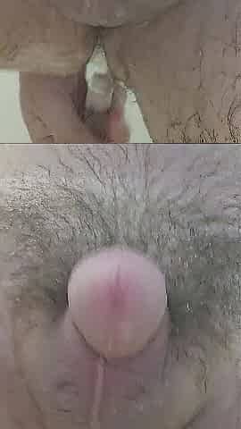 Glass sextoy in the shower