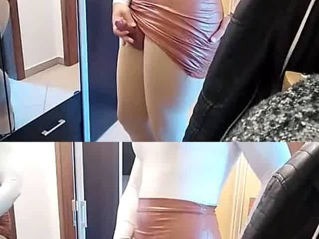 Julie Cox cums in heels and a skirt