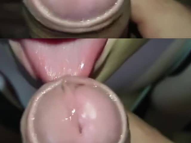 Close Up Foreskin Play Blowjob Jerking Off On My Lips & Cum On My Tongue
