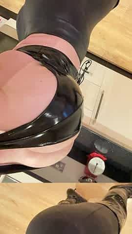 Pussy in Pvc Thigh High Boots