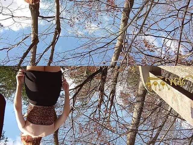 Busted! Freeuse Redhead Caught During Deepthroat and Outdoor Fucking on a Cliff