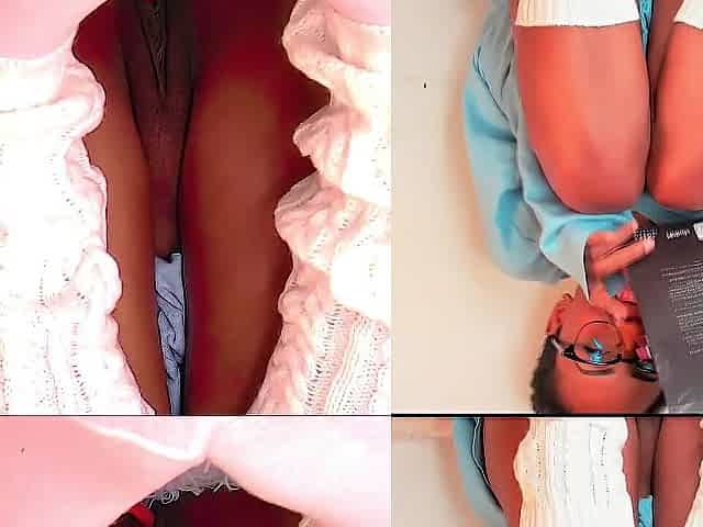 Riding a sex toy when reading a book