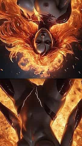 Lustrender Magma Phoenix Duality Fantasy Ai Art Slideshow