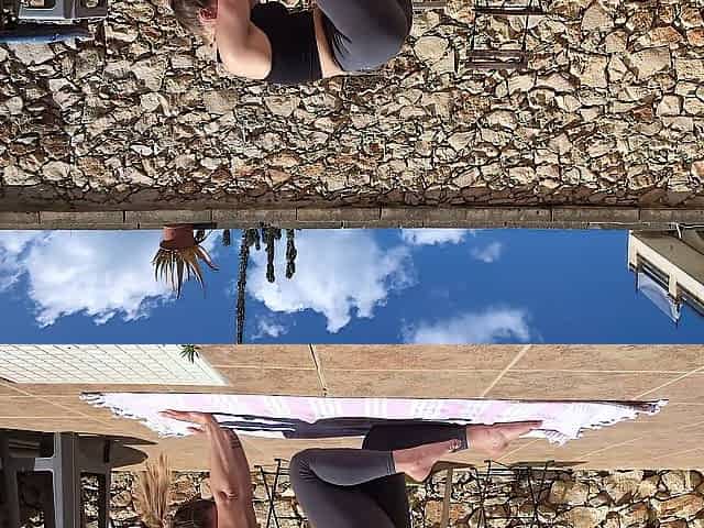 Outdoor Yoga for hip and leg flexibility