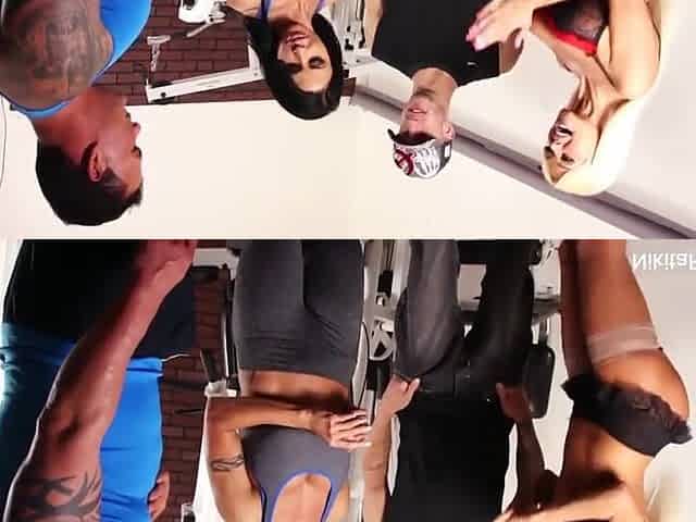 Working out at the gym turns into a foursome