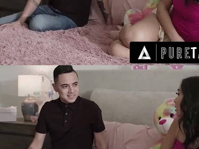 Petite Asian Step Cousin Takes Hard Sideways Pounding Once Risky Game Night Turns Wild